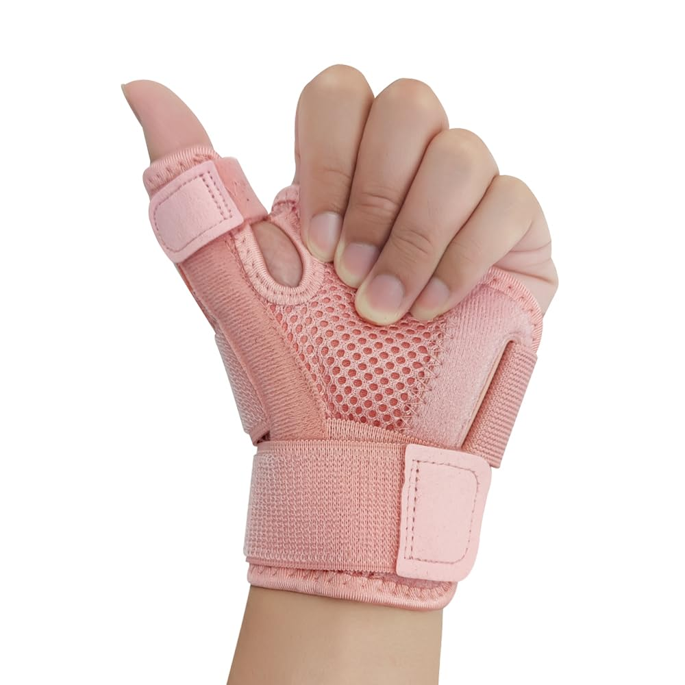 Thumb Spica Support Strap - De Quervains Splint Brace Tendonitis Arthritis Pink (Universal, Pink) image number 5