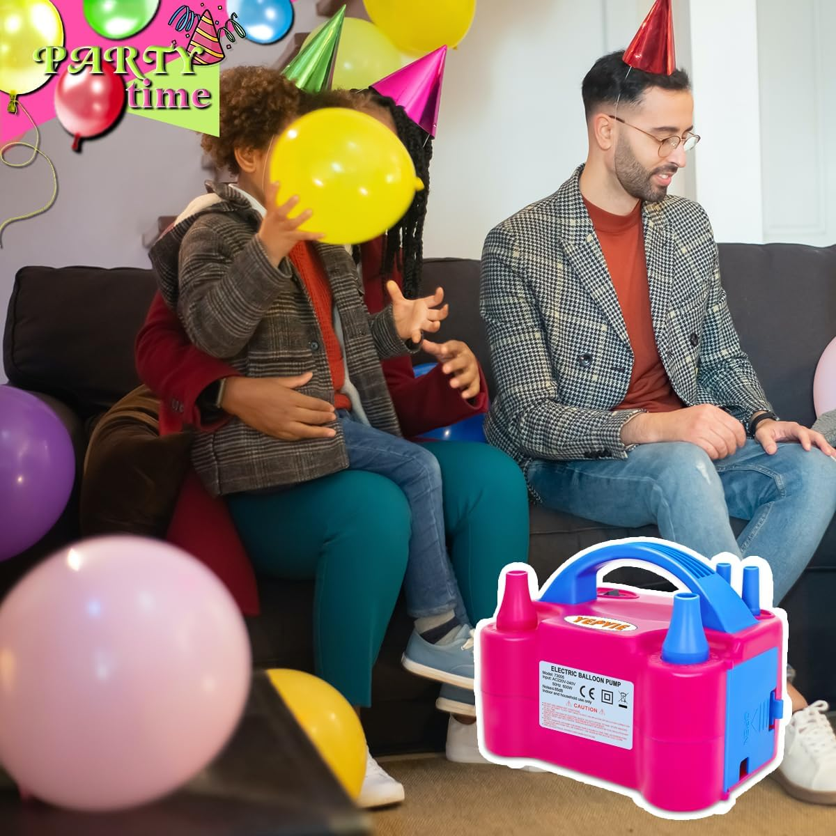 YEPVIE Electric Balloon Pump 600W, Balloon Blower with 14 Balloon Arch Kits, Dual Nozzle & 2 Modes, Portable Balloon Inflator Pump Decor for Party, Wedding, Balloons - Professional Balloon Machine image number 4