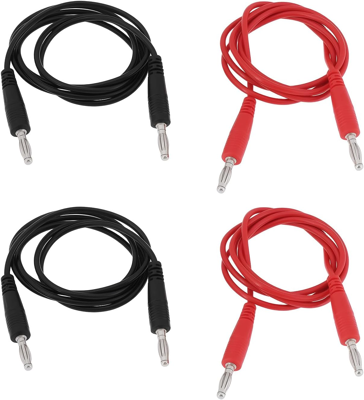 YINETTECH 4Pcs 1000V Dual 4Mm Banana Plug Multimeter Test Lead for Electrical Laboratory Electrical Testing Work (1M) image number 1