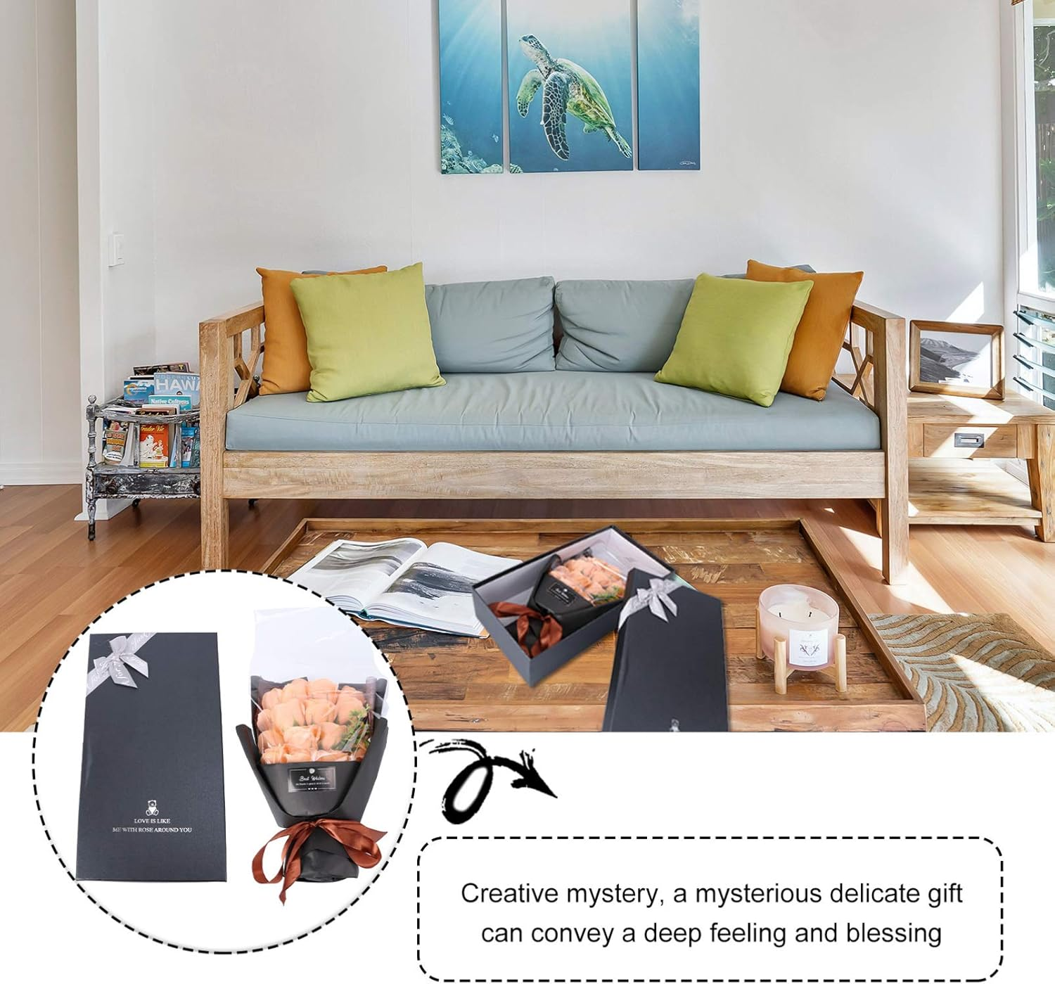 Cabilock Soap Rose Bouquet Decorative Soap Flower for Woman Birthday Mothers Day Bouquet image number 6