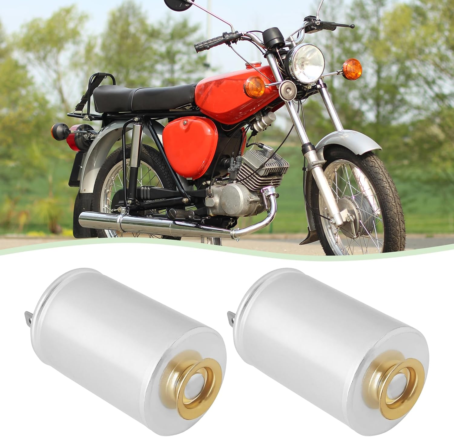 Ecsing 2Pcs Motorbike Flasher 6V 2X21W 2-Pin Flasher Relay Compatible with Simson S50 S51 S70 Compatible with MZ TS125 TS150 TS250 (OEM 8581.19/204181) image number 3