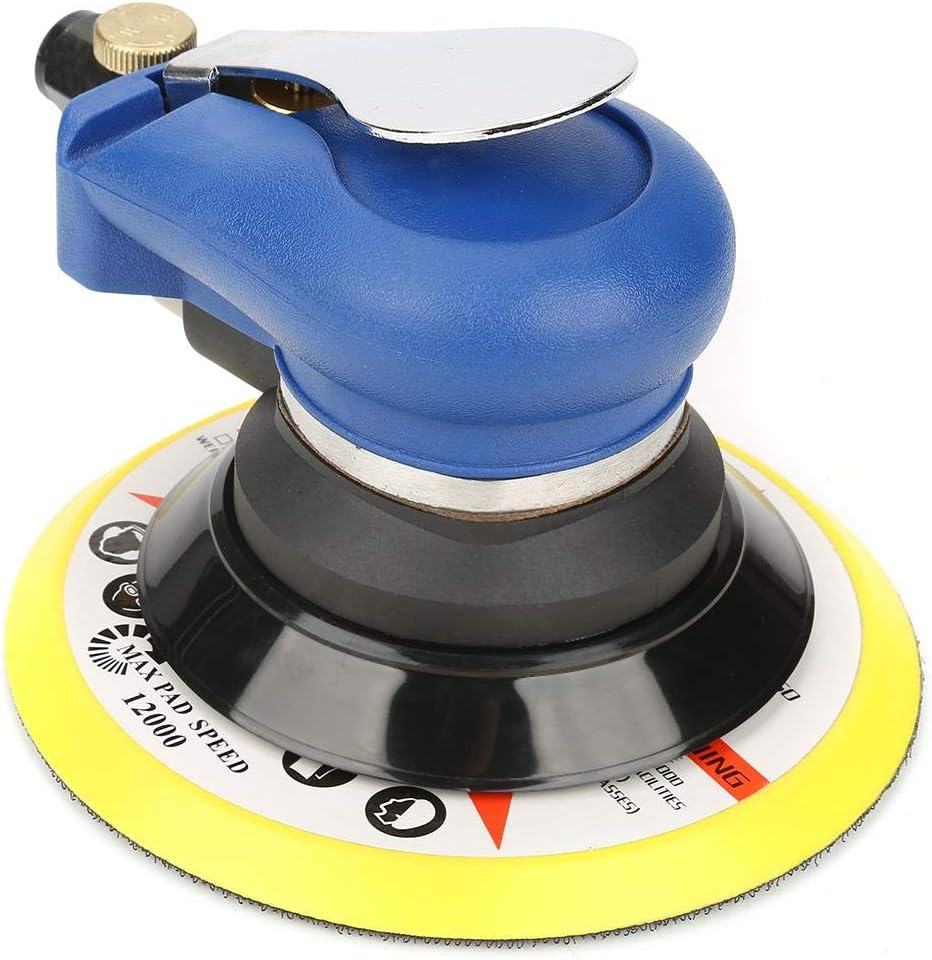 AT-980 5"/6" Air Random Orbital Sander round Polisher Pneumatic Hand Sanding Tool(With Air Inlet Connector and Spanner)(6Inches) image number 1