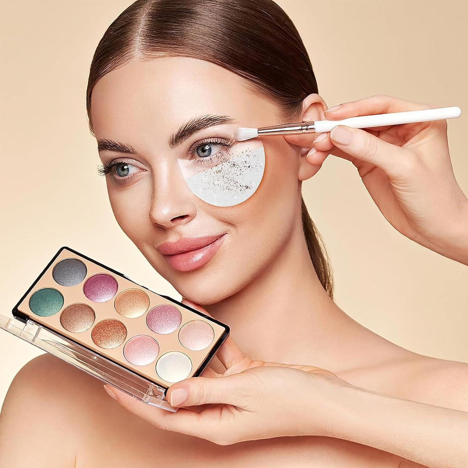 Kzvsiy 100 Pcs Eyeshadow Shields, Lint-Free Eye Makeup Pads, Professional Eyeshadow Stickers for Eyelash Extensions, Eyeliner, Lipstick, and Preventing Makeup Residue image number 6