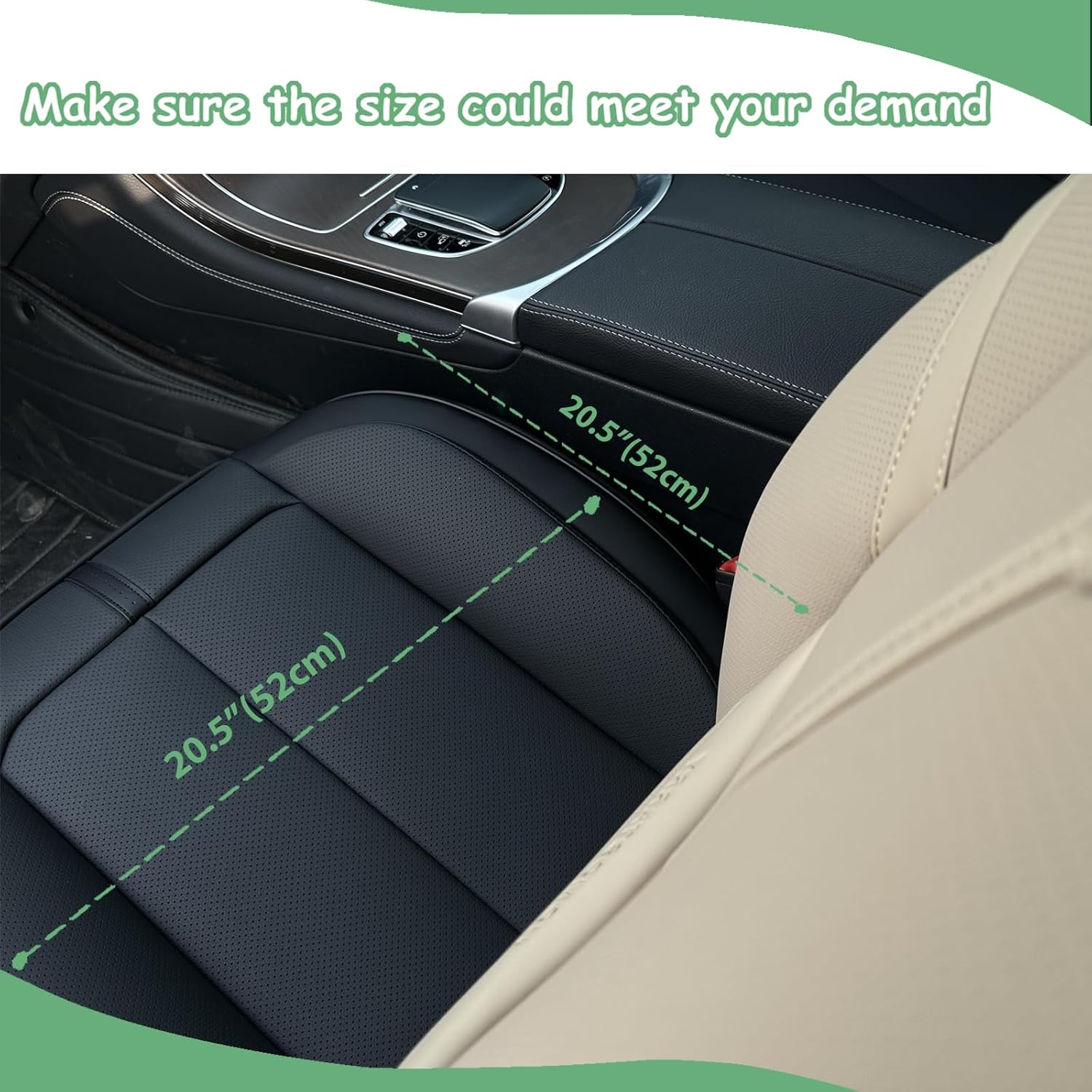 HOMOSTARRY 2 Pack Leather Front Car Seat Cover Bottom Only, Anti-Slip Padded Seat Cushion, Full Wrap Seat Protector with Storage Function Universal Fit for Most Cars, SUV, Pick-Up Trucks (Black) image number 4