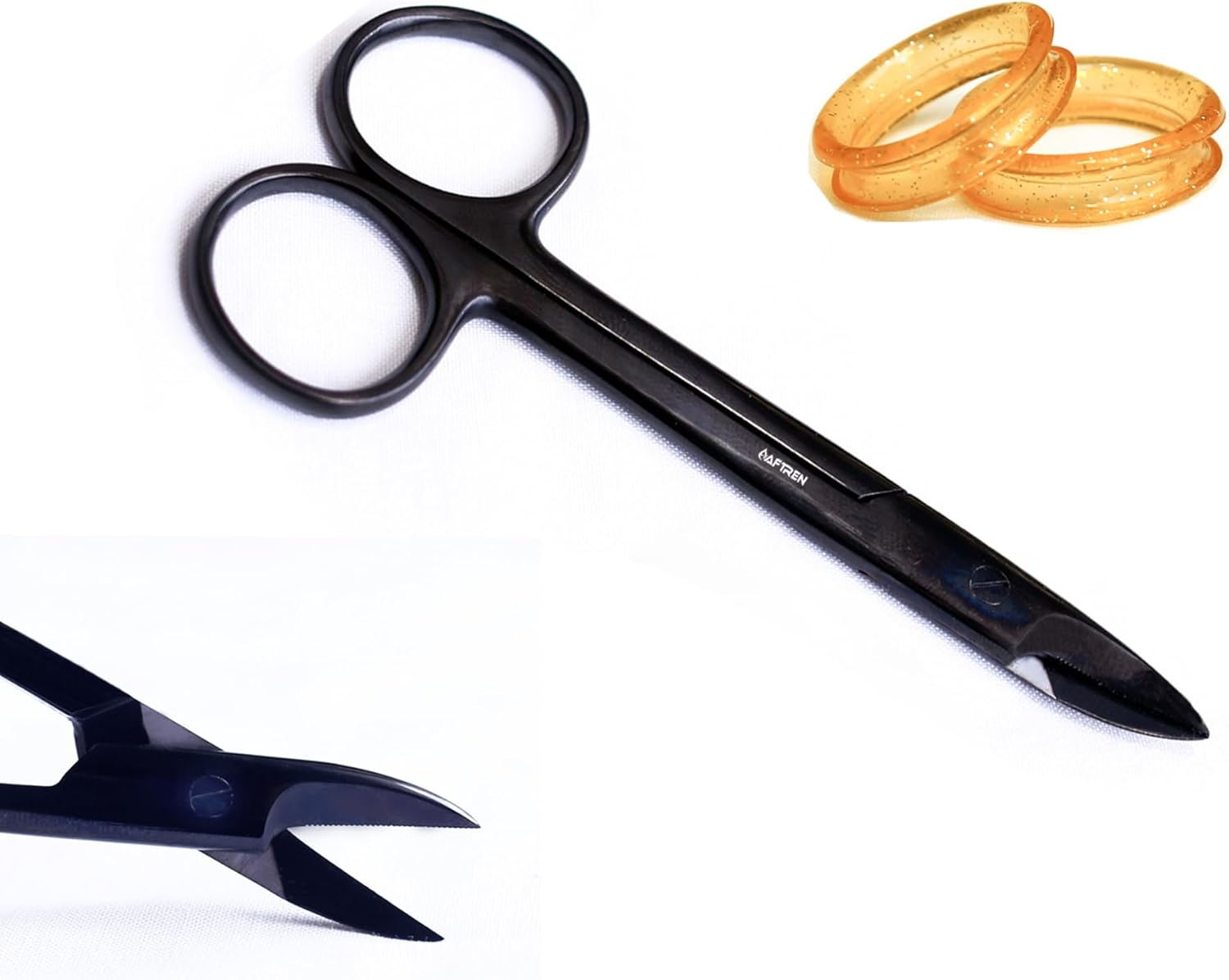 Nail Scissors Curved Blades Hard and Thick Nails J2 Stainless Steel Pedicure Scissors Thick Nail Scissors Cuticle Scissors Toenail Scissors (Purpul, 4.5 Inch)