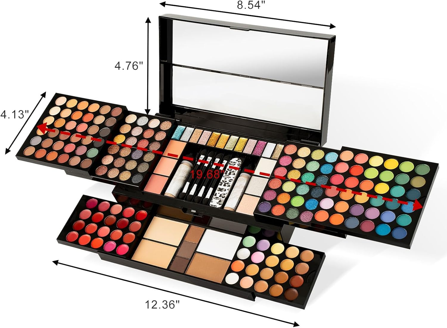 MISS ROSE M 187 Colors Professional Makeup Palette - All-In-One Kit with Eye Shadows, Lipsticks, Mascara, Foundations, Blushes, Brow Pencils, Nail File - Makeup Gift Set for Women and Girls - 045 Set image number 6