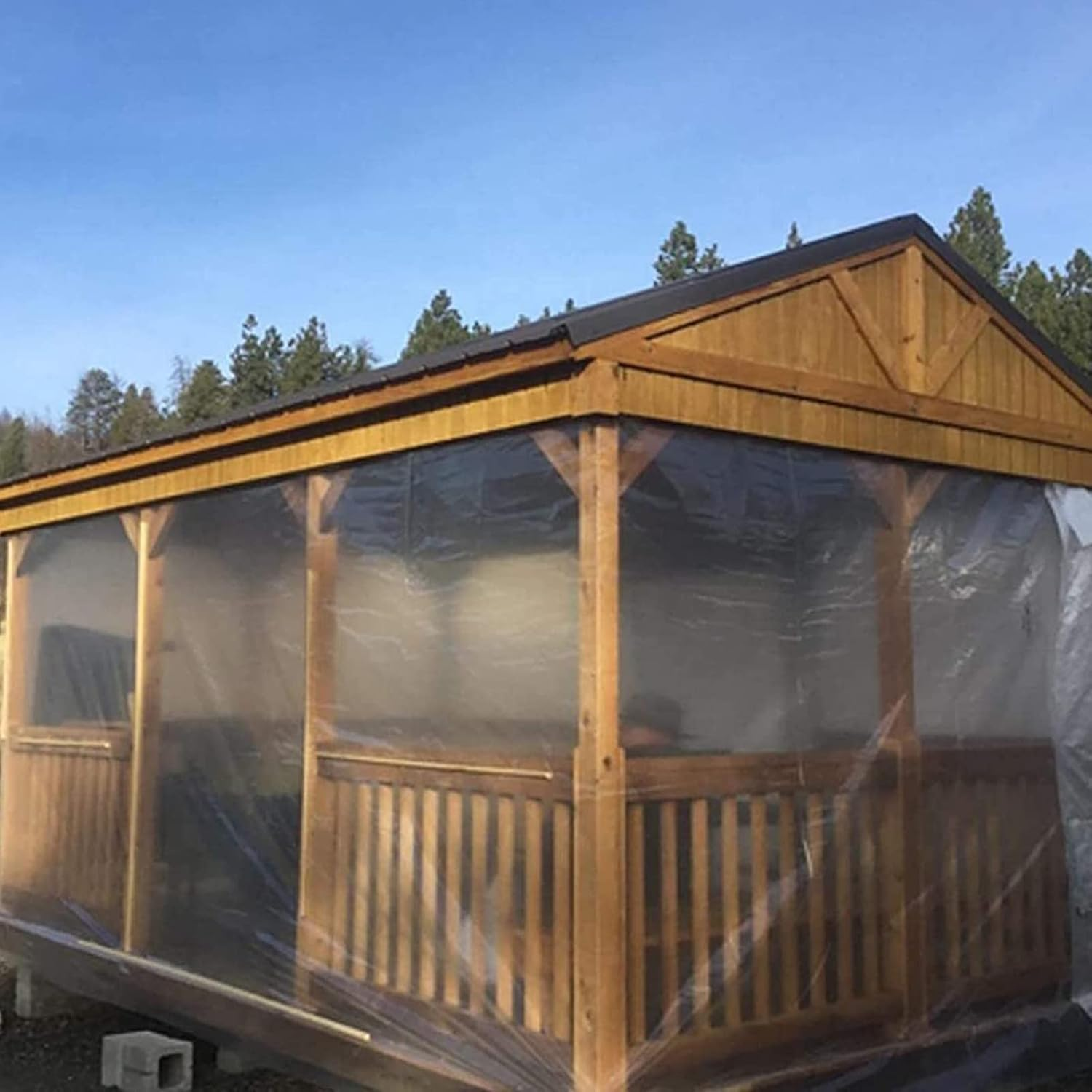 PALUDO 2 X 3M Extra Thick Clear Heavy Duty Polythene Sheeting, Plastic Dust Waterproof Sheets, Garden Grow Polythene Cover Sheets, for Gardening Insulation Building Rubble Protection (250Mu / 1000G)