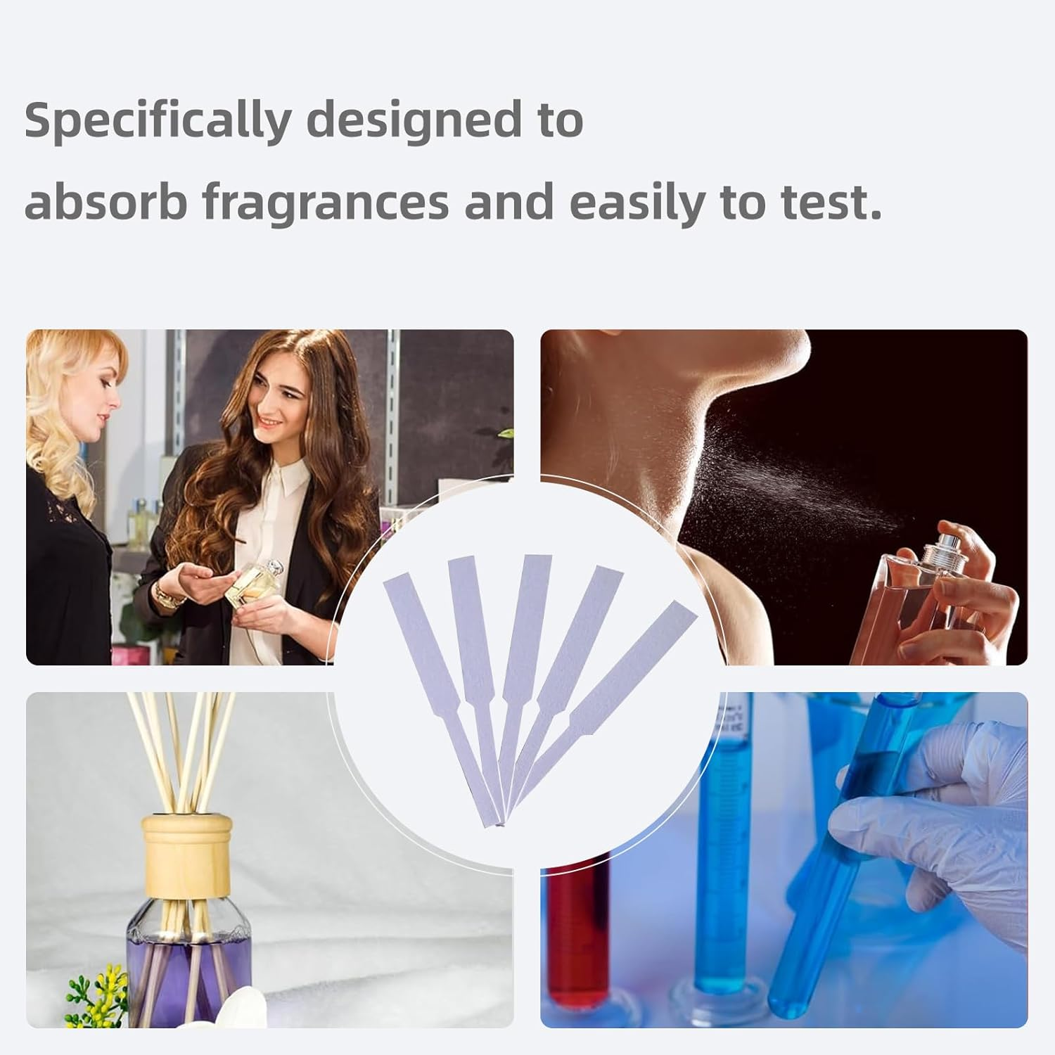 Perfume Test Strips, Fragrance Smelling Strips - Premium White Perfume Paper Strips & Perfume Blotter Cards, Disposable Aromatherapy Scent Tester Strips for Essential Oils (200) image number 5