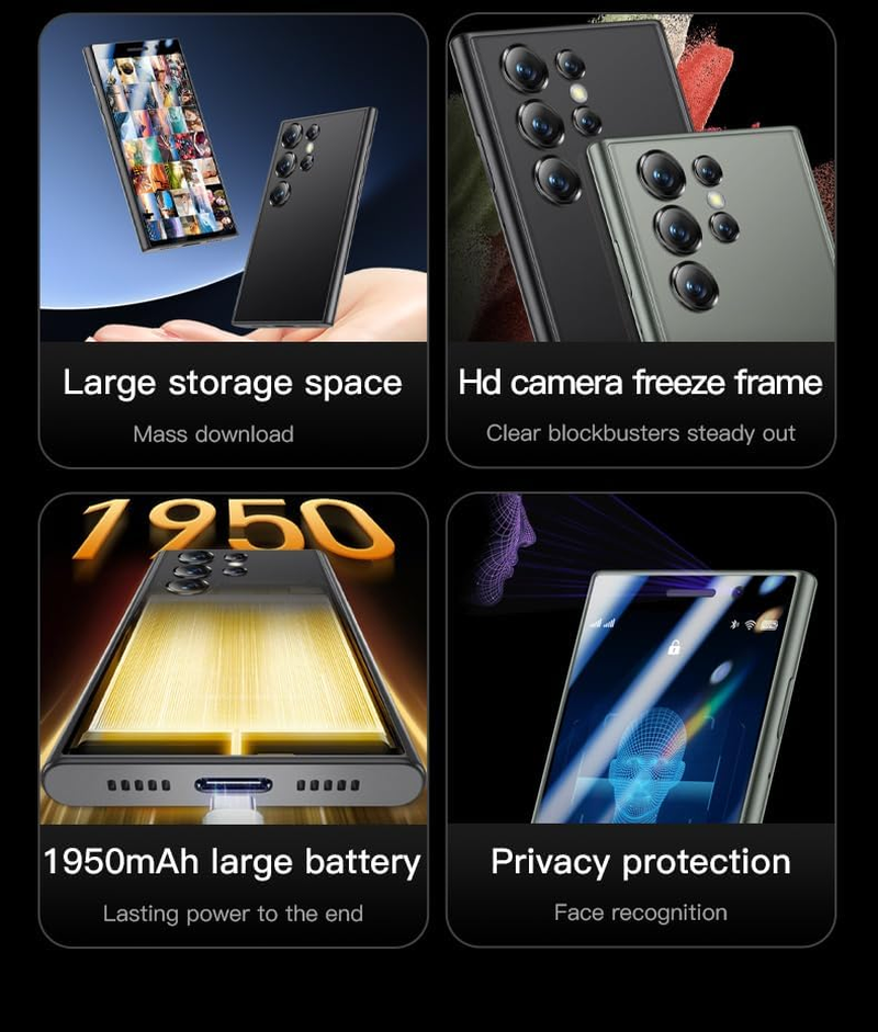 4G Mini Smartphone Unlocked 2GB +16GB Small Cell Phones, 3.0'' Quad Core/Dual Sim/Face Recognition (Green) image number 1