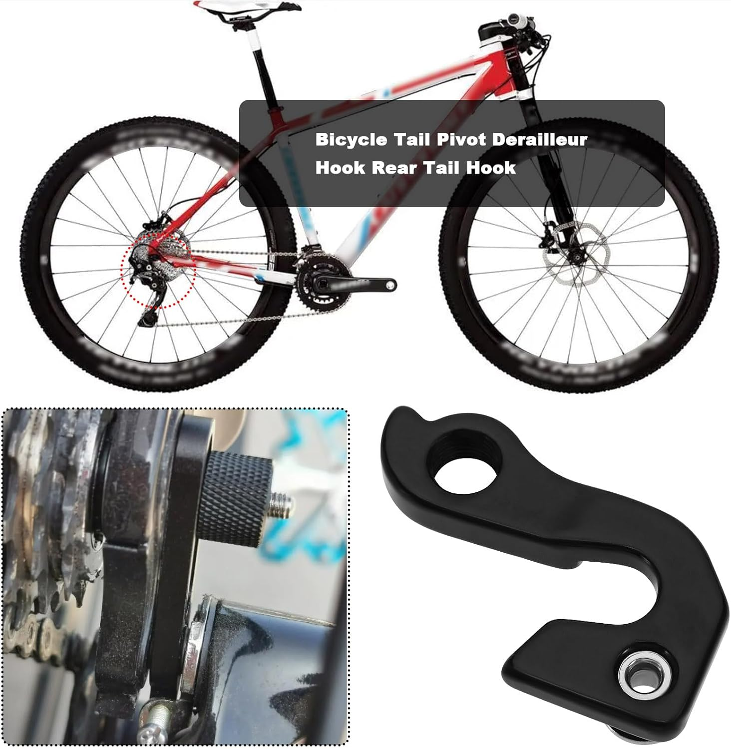 Create Idea Bike Tail Hook Bike Rear Derailleur Hanger Bicycle Derailleur Tail Hook Aluminum Alloy Rear Derailleur Hanger Compatible with GT Bikes image number 5