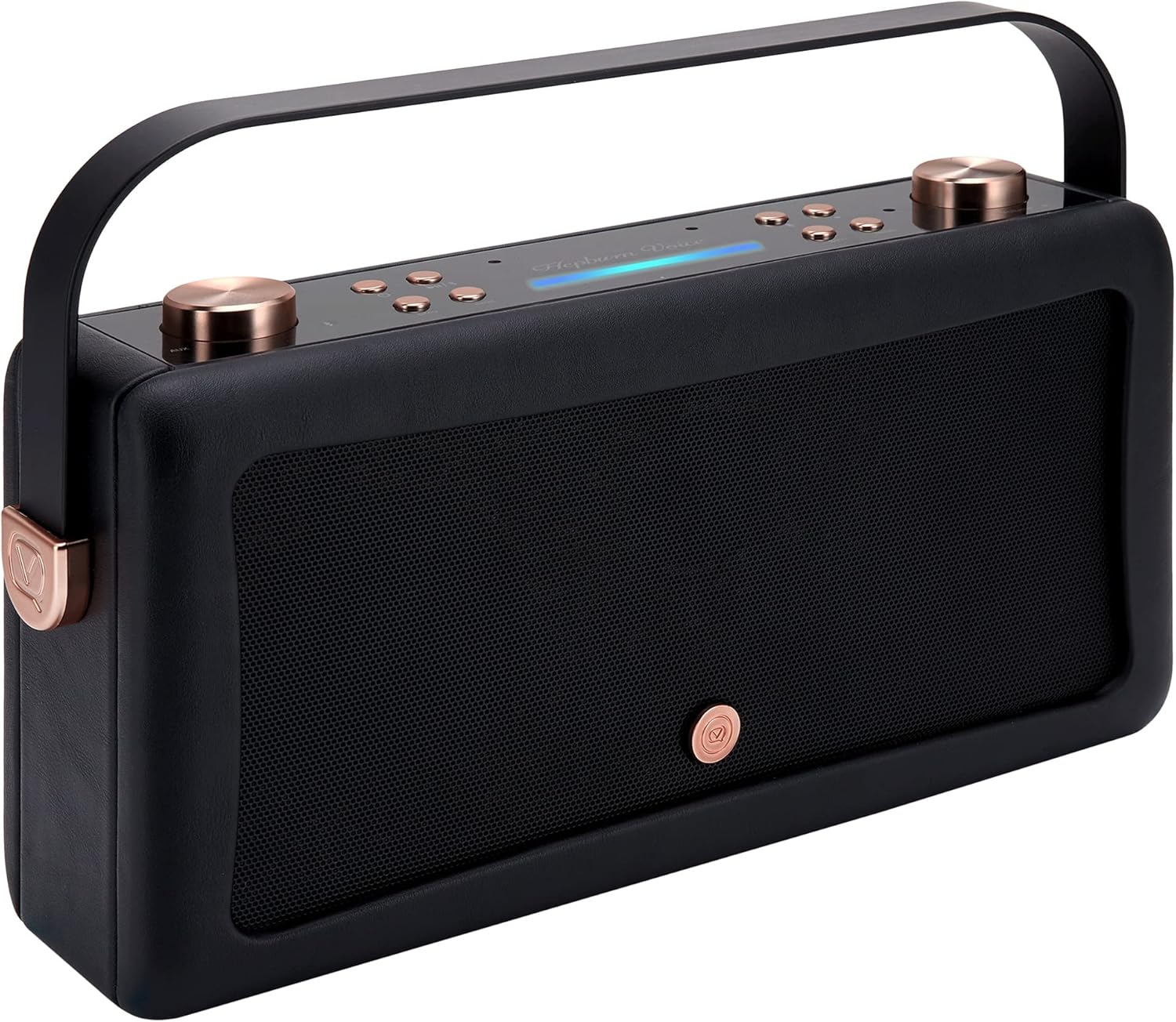 Hepburn Voice Smart Portable Bluetooth Speaker with Amazon Alexa Voice Control - VQ 20W Wireless Speaker with 8-Hour Playtime, Aux - Black and Copper