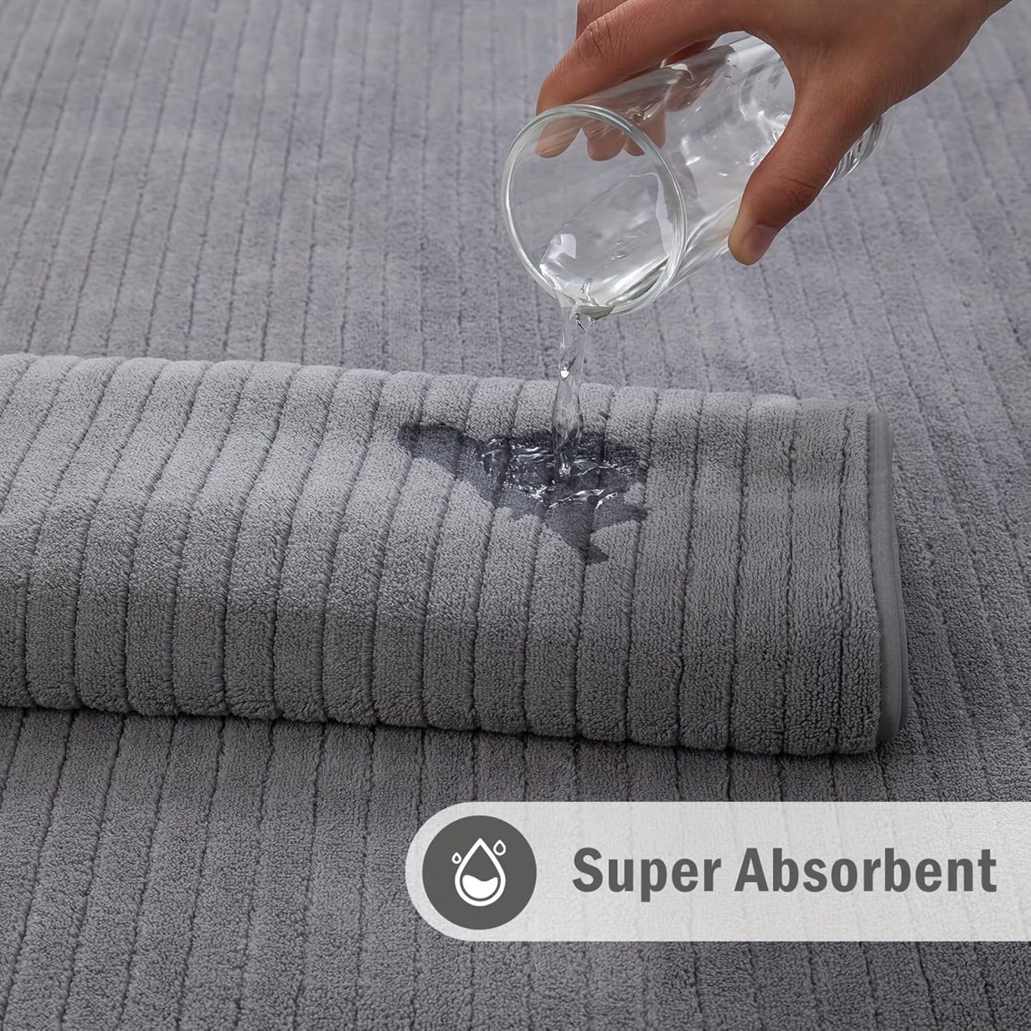 2 Pack Extra Large Bath Towels 90 X 180 Cm, JOMWEN Oversize Towel Microfiber Bath Sheet, Super Absorbent Bathroom Towel Set, Quick Dry Shower Towels for Home, Hotel, Dorm, Spa, Shower, Gym image number 5