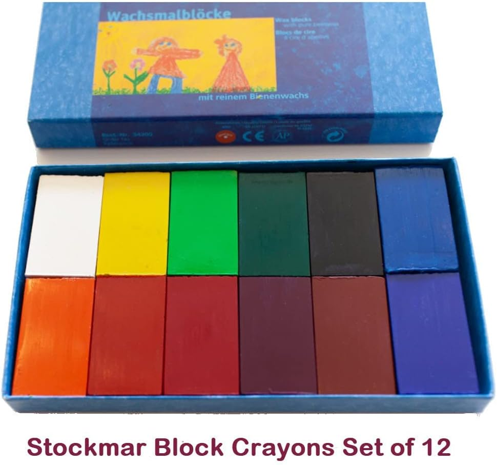 Stockmar Wax Block Crayons Box, Assorted (Pack of 12)