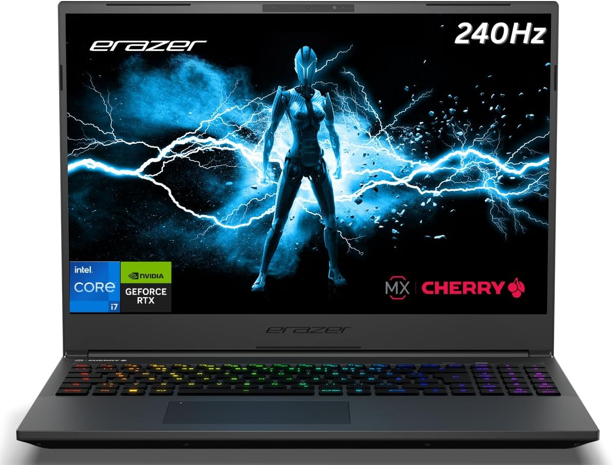 ERAZER Major X20 Gaming Laptop - Intel Core I7, 16GB RAM, 1TB SSD, NVIDIA Geforce RTX 4070, 16", 2560X1600 QHD+ Display (240Hz) - RGB Mechanical Backlit Keyboard (Intel Core I7 / 16GB RAM / 1TB SSD) image number 3