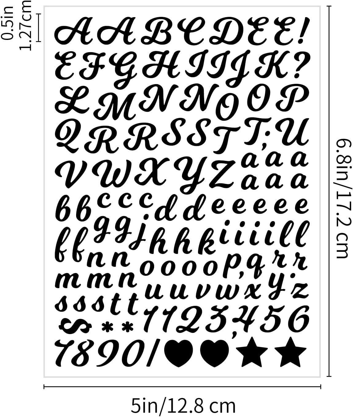 1768 Pieces 15 Sheets Letter Stickers, 0.5 Inch Small Deco Stickers Waterproof Alphabet Stickers,1/2" Half in Mailbox Sticker Vinyl Stick on Letters for Mailbox,Window,Diy (Cursive,Black) - Colorful image number 4