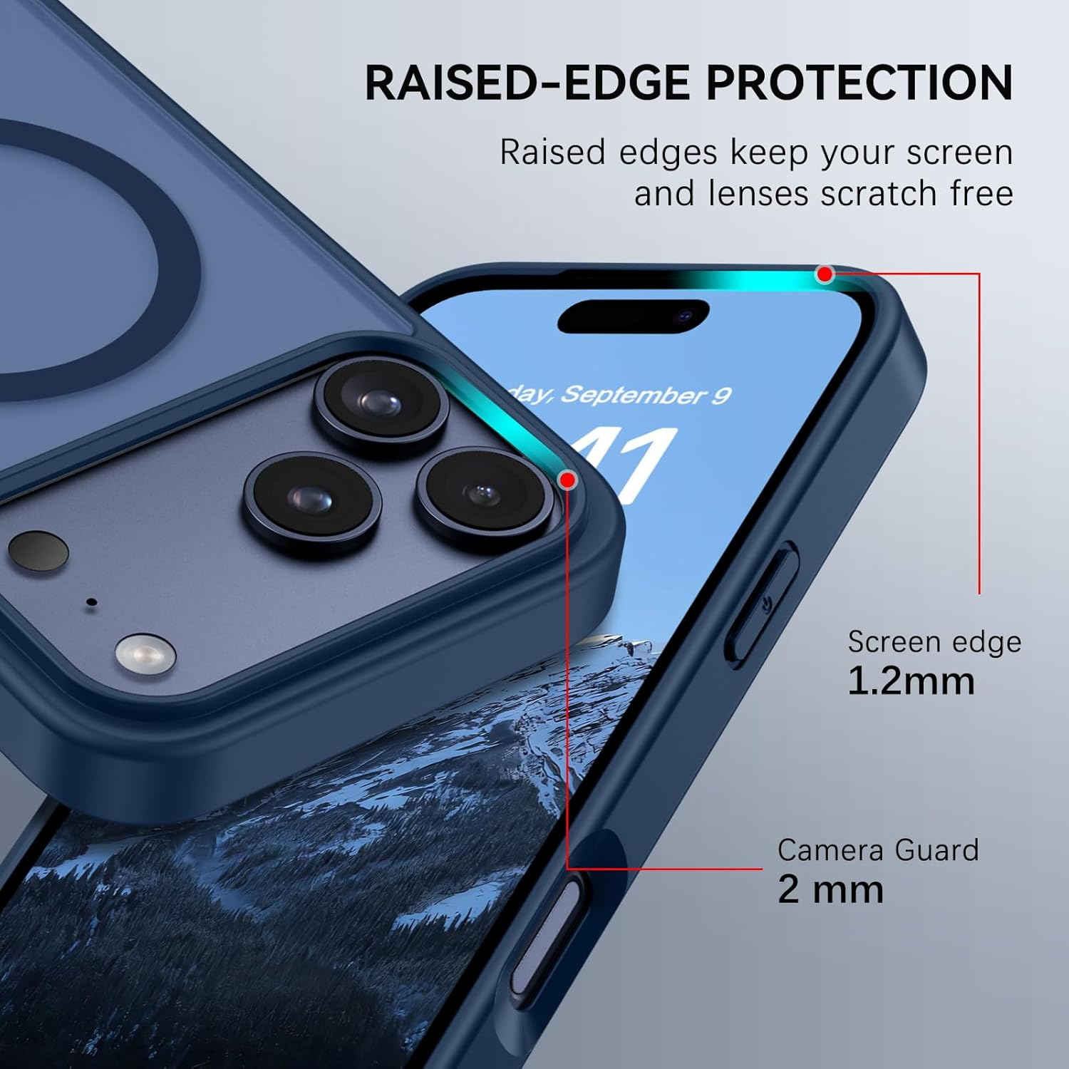 VENINGO Case for Iphone 17 Pro Max, Magnetic Cover with Invisible Kickstand, Compatible with Magsafe Slim Translucent Matte Full-Body Protective Shockproof Case for Iphone 17 Pro Max 6.9 Inch, Blue image number 4