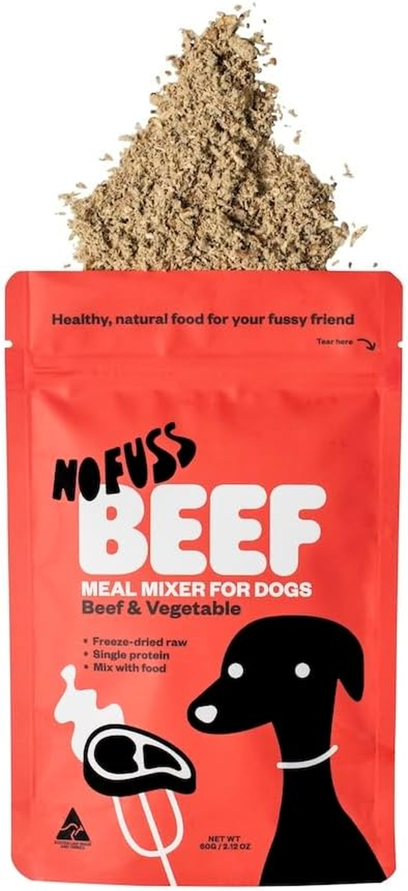No Fuss Beef Meal Mixer Dog Food 60 G (Pack of 2) image number 1