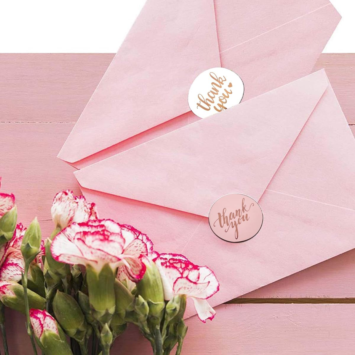 2 Rolls of 3.8 Cm Thank You Stickers,1000 Pieces Foil Stamped Thank You Stickers for Bakery Packaging,Envelope Seals, Small Business, White Sticker Labels for Wedding, Birthday, Party Gift Wrap Bags image number 4