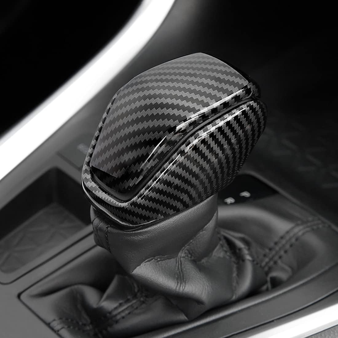 Ruihe Wood Grain Auto Gear Shift Knob Cover Trim Fit for Toyota RAV4 Highlander Venza 2019 2020 2021 2022 2023 2024