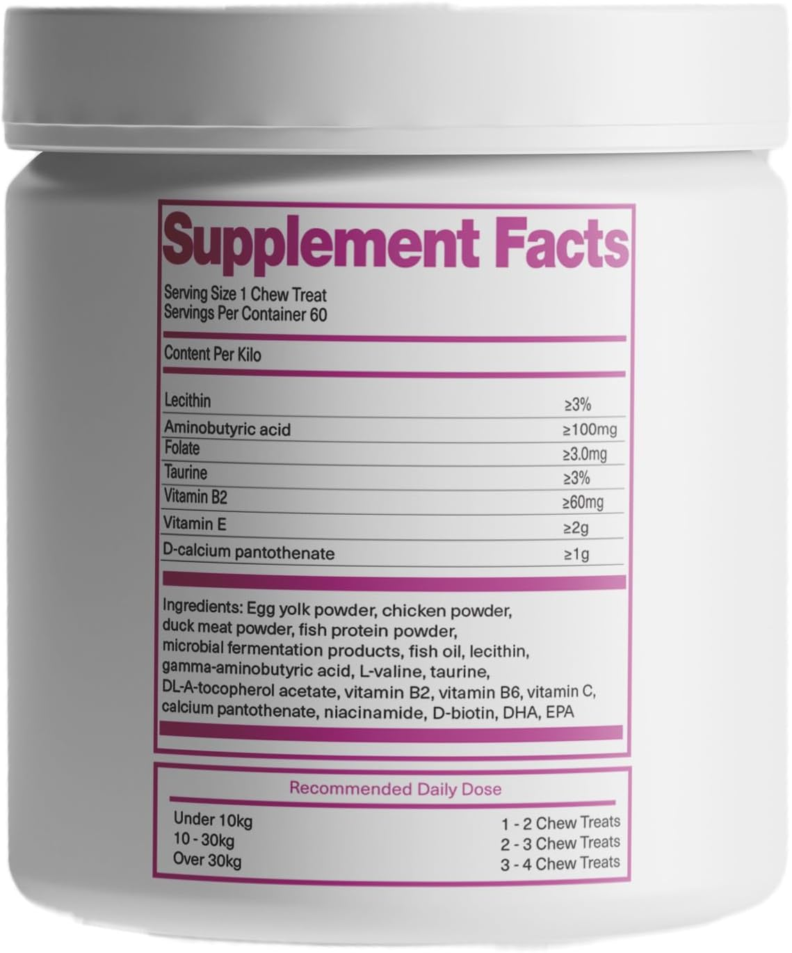 Vitapets - Calming Aid Dog Supplement - Helps Promote Relaxation, Reduce Stress, Storm Anxiety, Eases Aggression + Insomnia - 60 Soft Chews image number 1