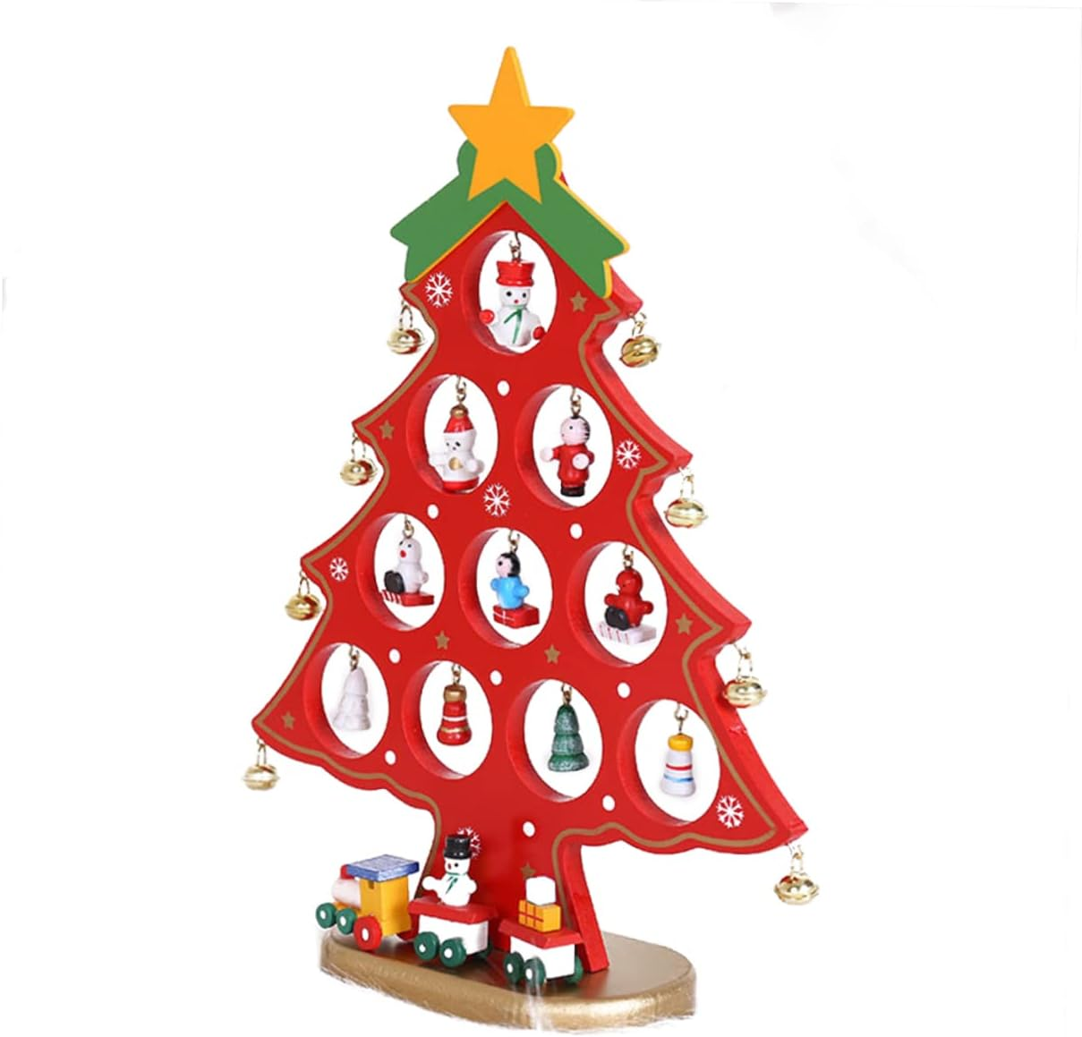 Christmas Tree for Wooden Mini Tree Red Ornament Table Desk Decor Christmas Decor Festive