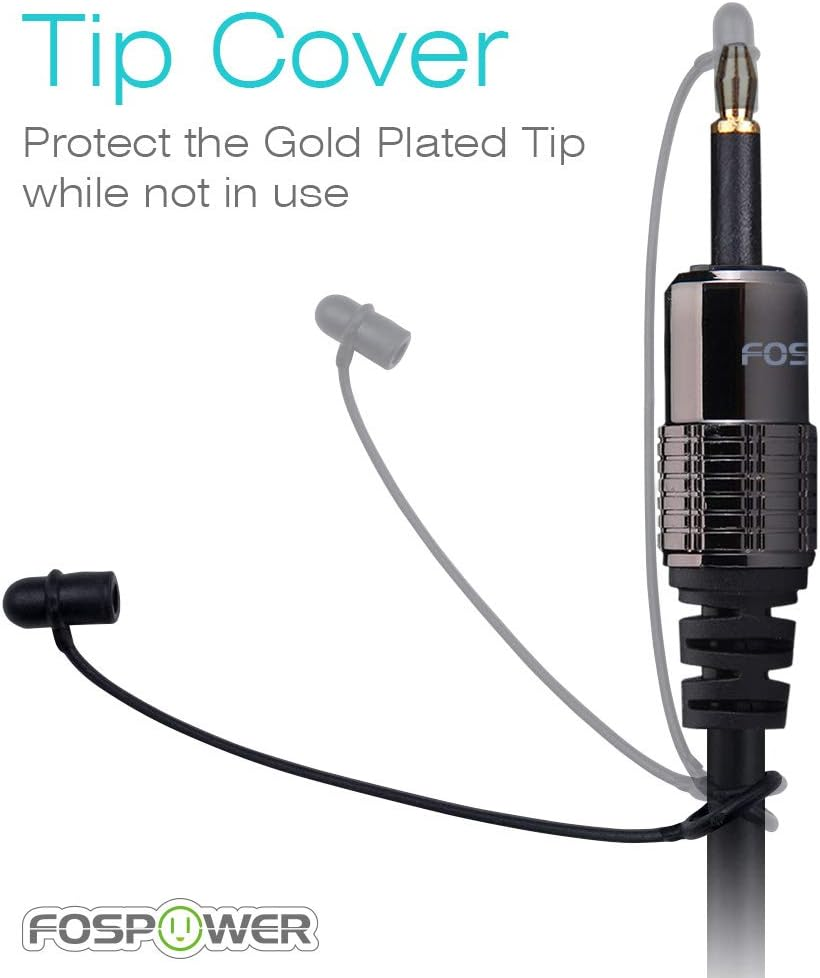 Fospower (0.9M / 3FT) 24K Gold Plated Toslink to Mini Toslink Digital Optical S/PDIF Audio Cable with Metal Connectors & Strain-Relief PVC Jacket image number 3