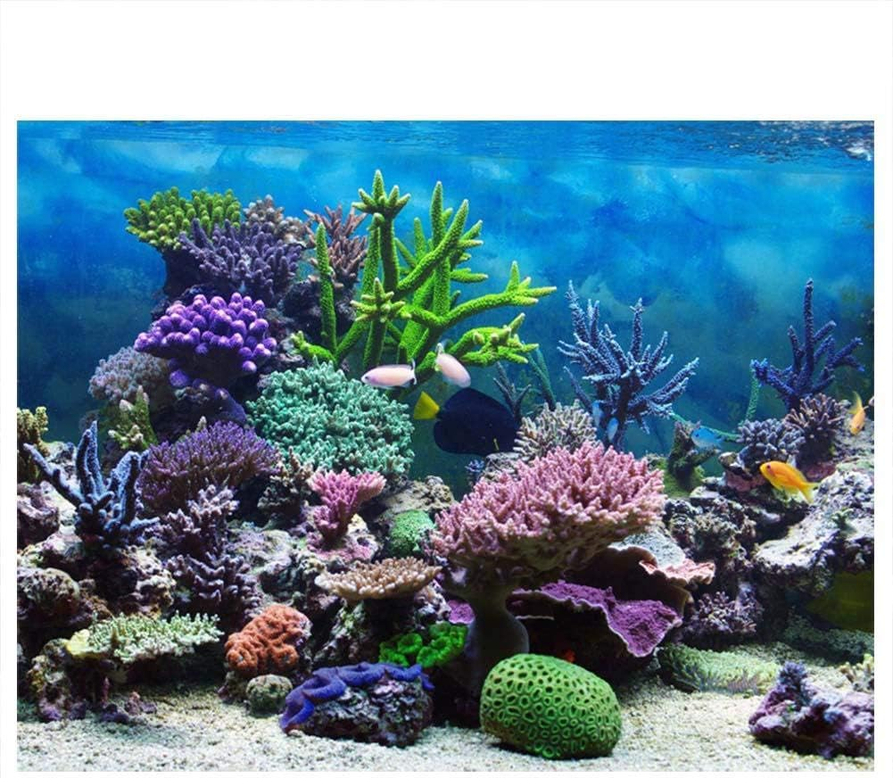Aquarium Background Poster Fish Tank Backdrop PVC Adhesive Underwater Coral Reef Decor Paper Cling Decals Sticker(122 * 50Cm) image number 5