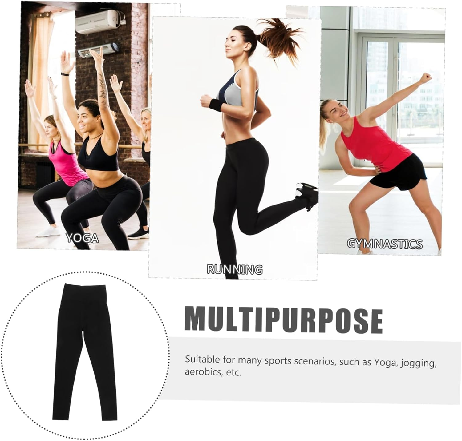 FOMIYES Women Maternity Leggings Workout Leggings for Women Comfortable Yoga Pants Thermal Pants Waistband Support Black image number 2