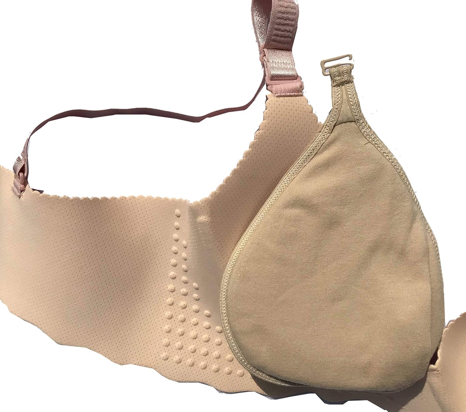 BIMEI 2Pcs Cotton Hook Protect Pocket for Silicone Breast 100% Cotton Protector Sleeve for Breast Cancer (M, Beige &bull;2Pcs Teardrop) image number 3