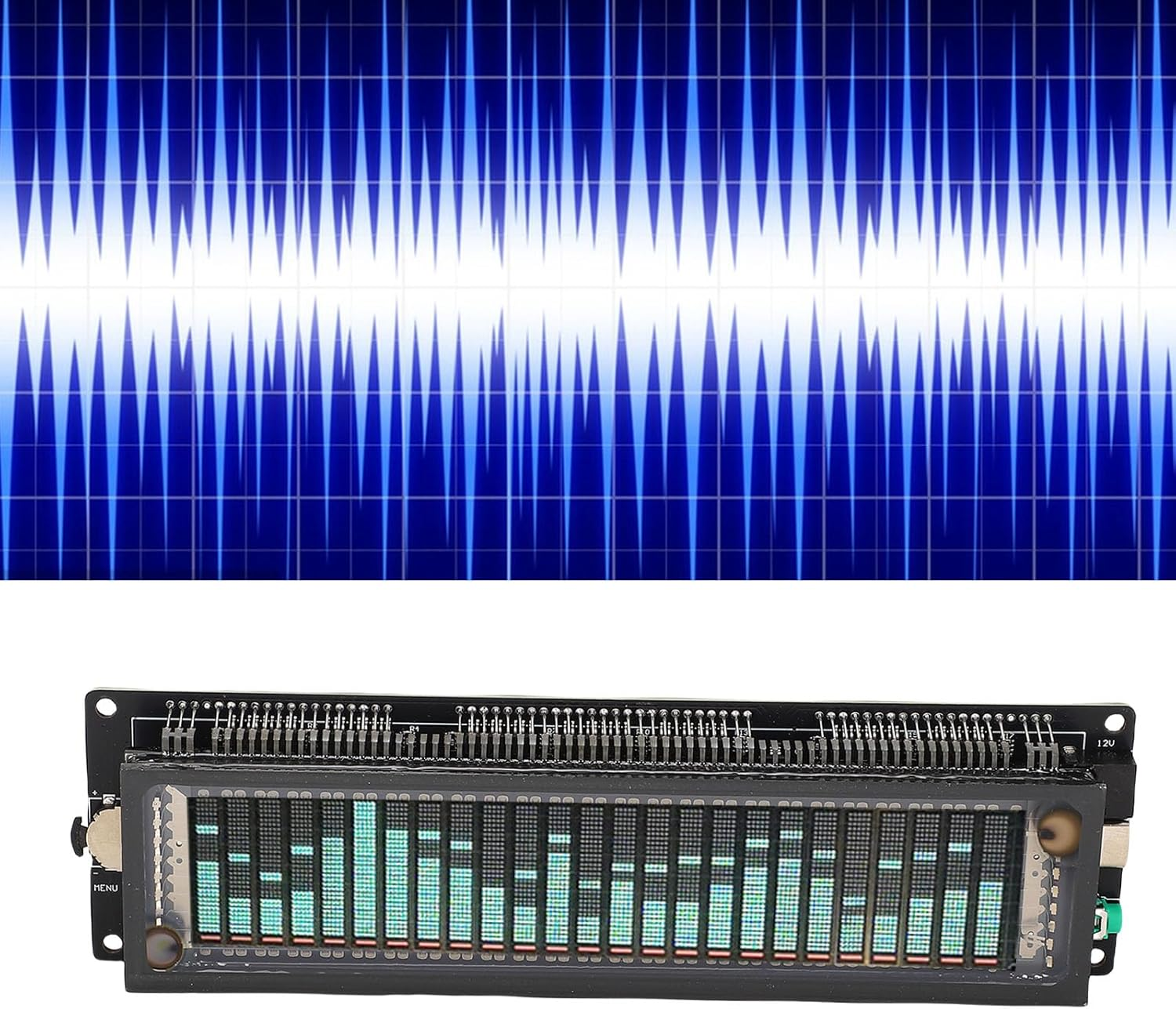 Audio Spectrum Analyzer with VFD Display, 32Hz-20Khz LED Music Spectrum, Sound Control Level Audio Indicator, Rhythm Analyzer Meter, Advanced AGC, Adjustable Bringhtness image number 4