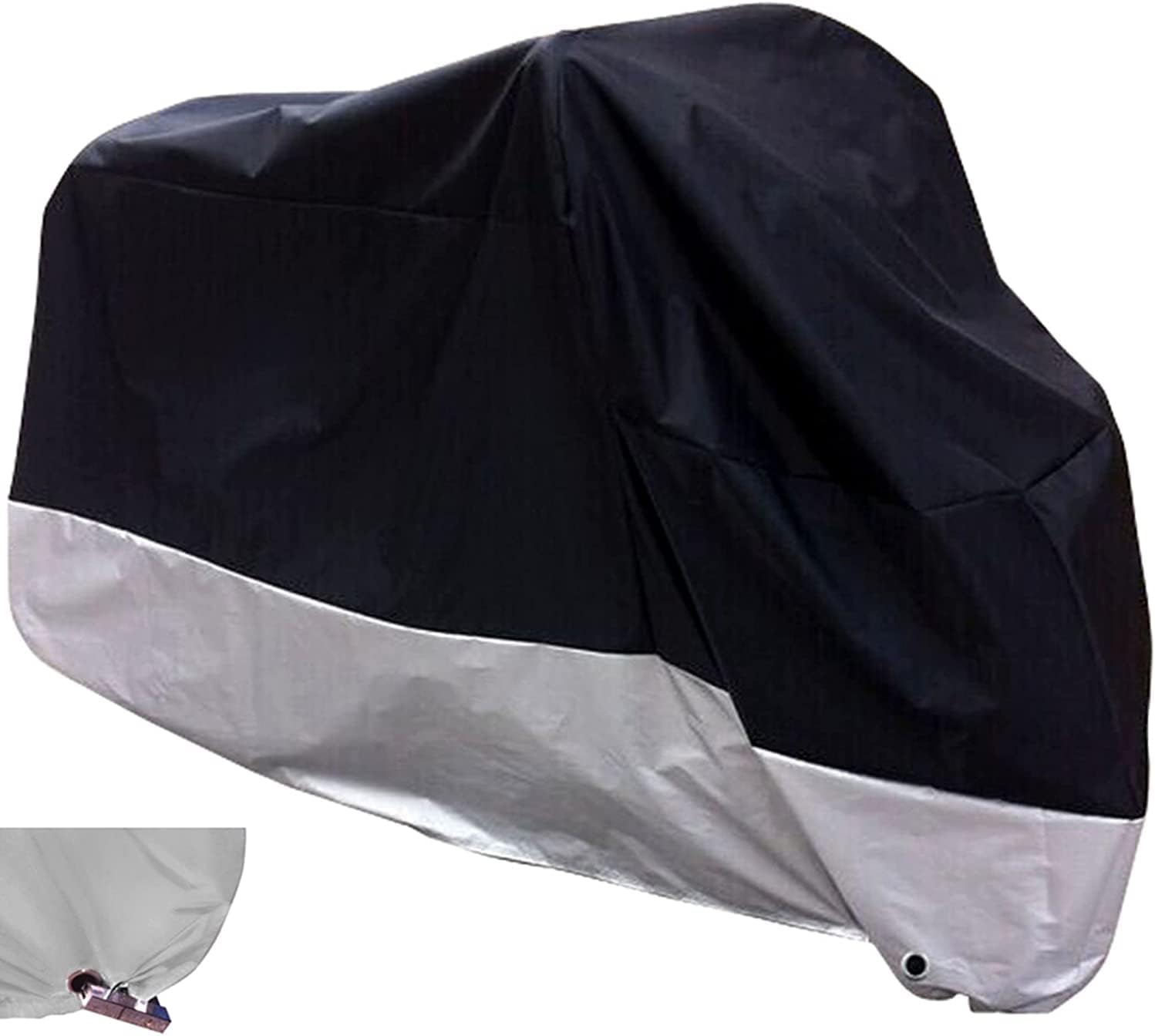 XYZCTEM All Season Black&Orange Waterproof Sun Motorcycle Coverfits up to 108 Harley Davisonhondasuzukikawasakiyamaha and More (XX Large)