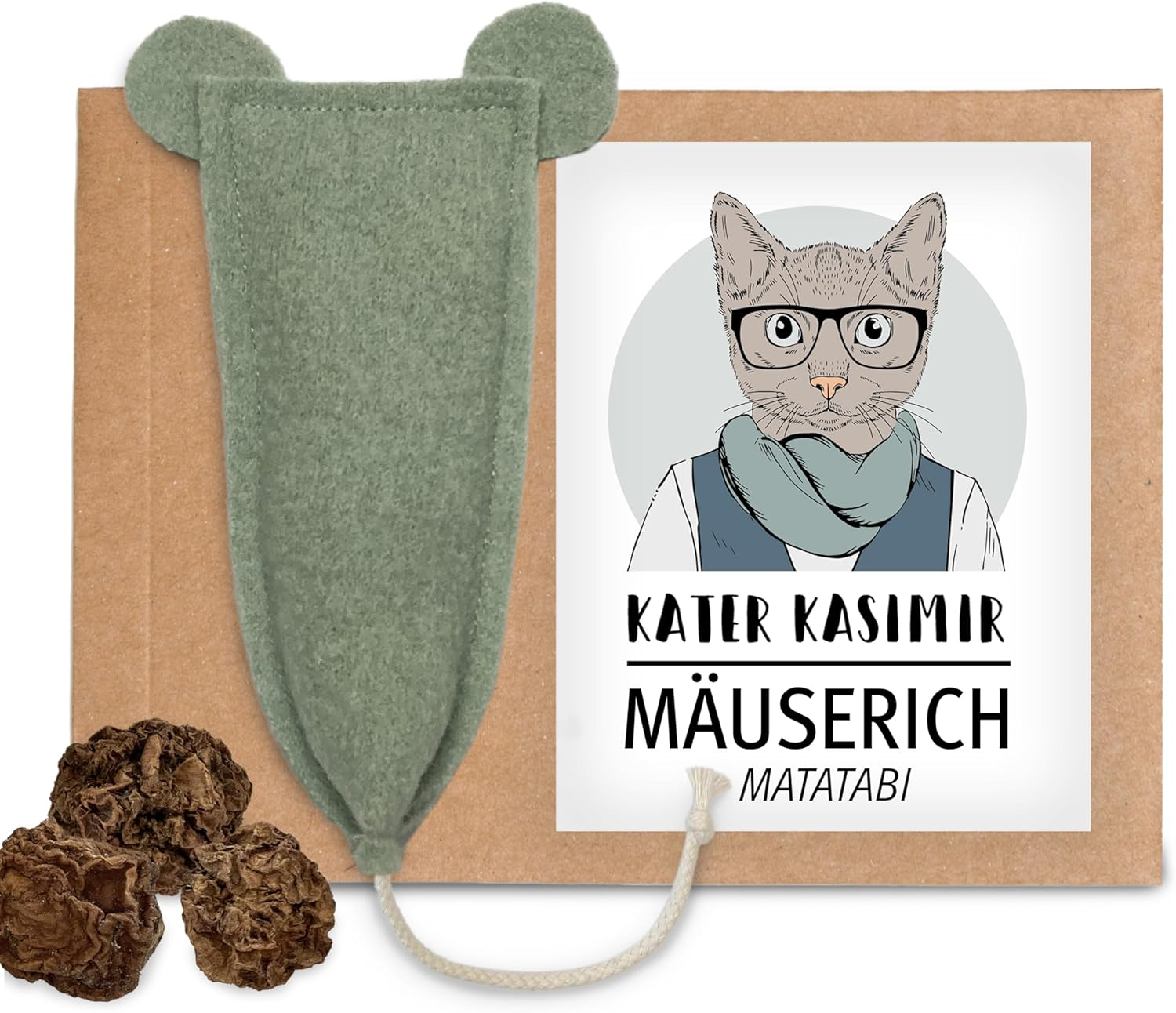 M&Auml;USERICH &ndash; the Hand-Stitched XL Cat Toy Mouse with Matatabi Filling for Self-Employment of Cats, Play Cushion for Cats, Scented Cushion with Silvervine Fruits (Instead of Catnip Sticks) image number 2