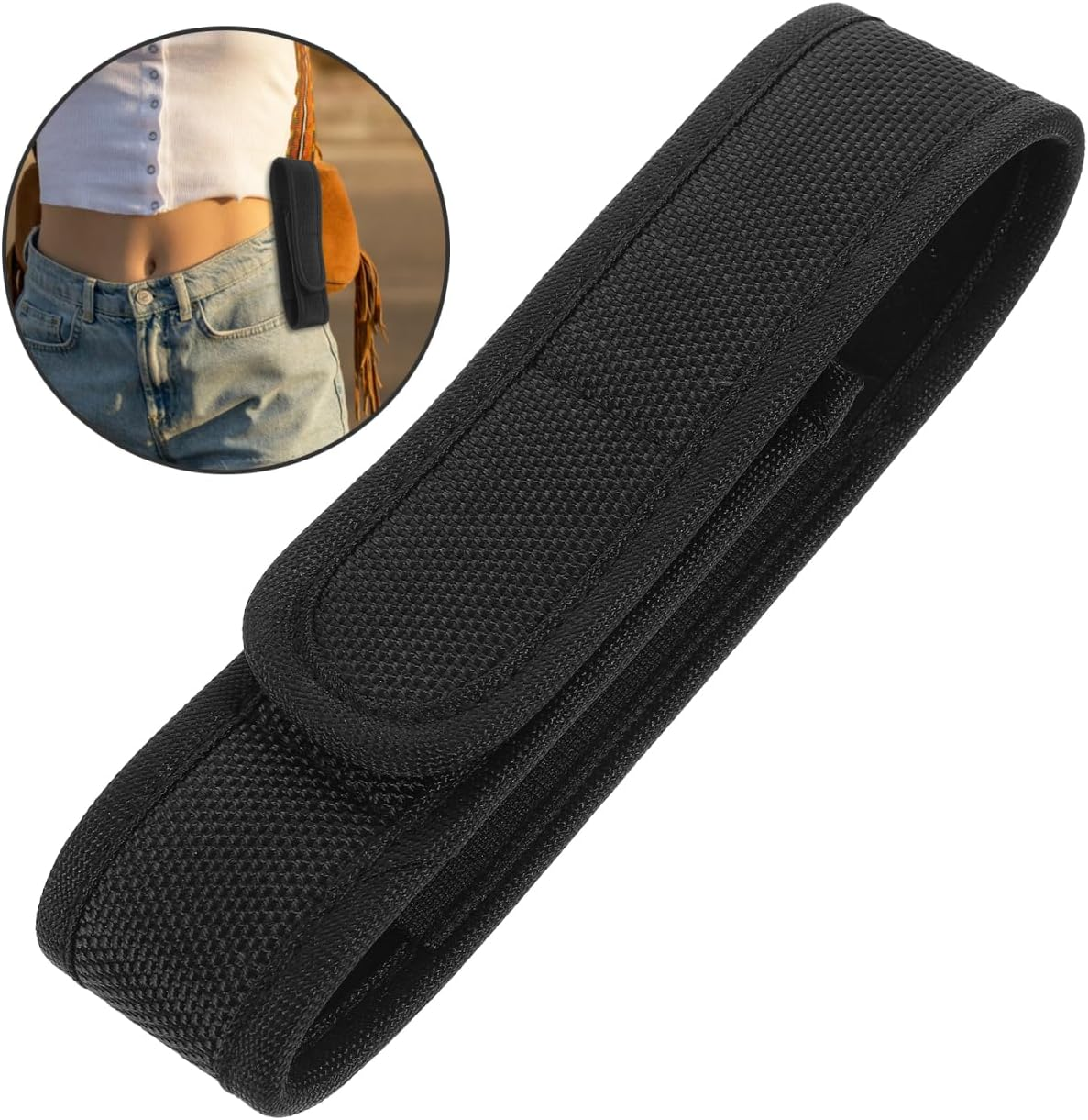 DOITOOL Nylon Flashlight Holder Pouch for Belt Multipurpose Torch Cover for Camping Hiking Outdoor Use image number 4