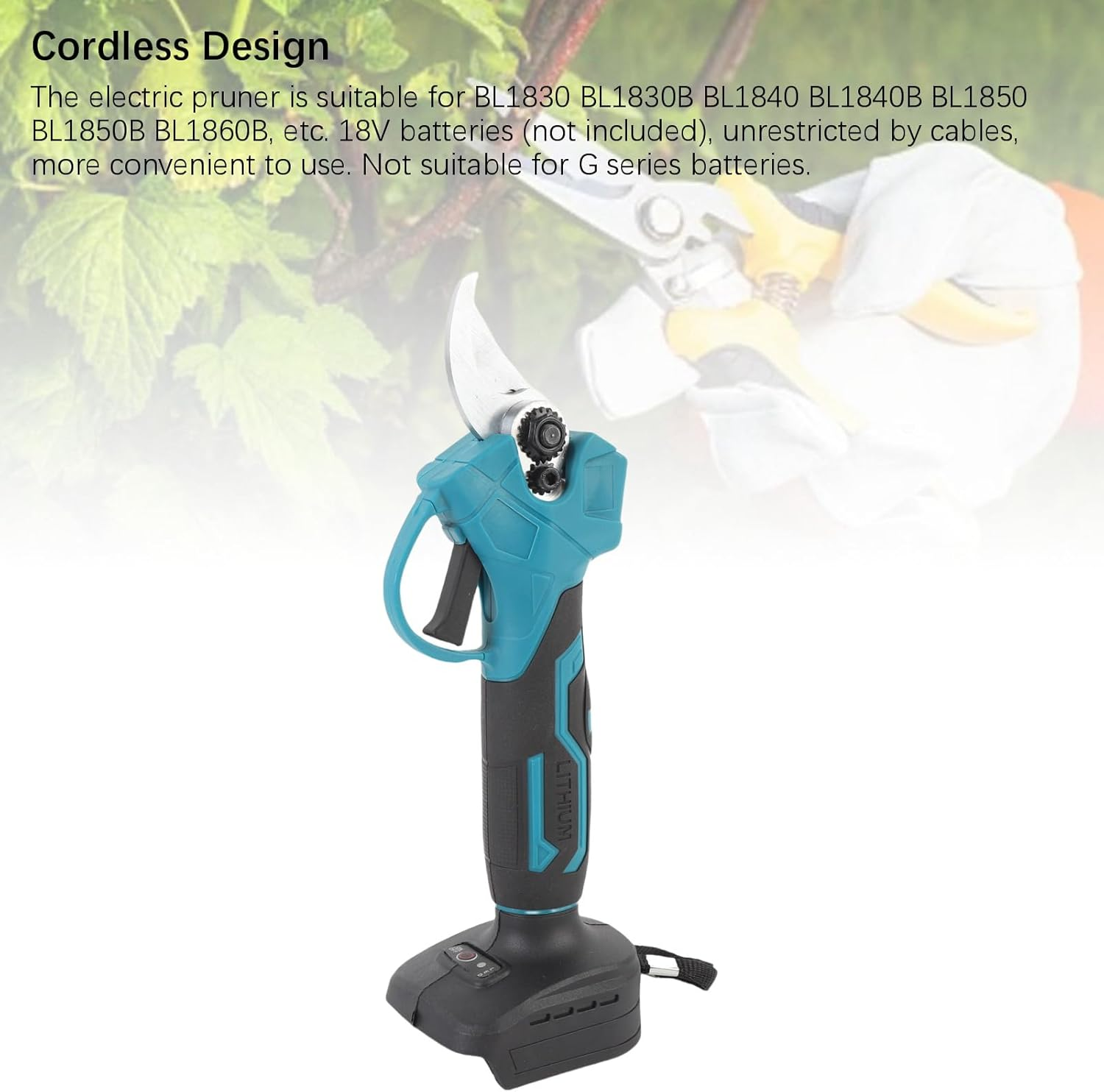 Electric Pruning Shears, Cordless Electric Pruner with Non Slip Soft Handle for 38-50Mm Cutting, Pruning Shears Garden Tool for BL1830 BL1830B BL1840 Battery