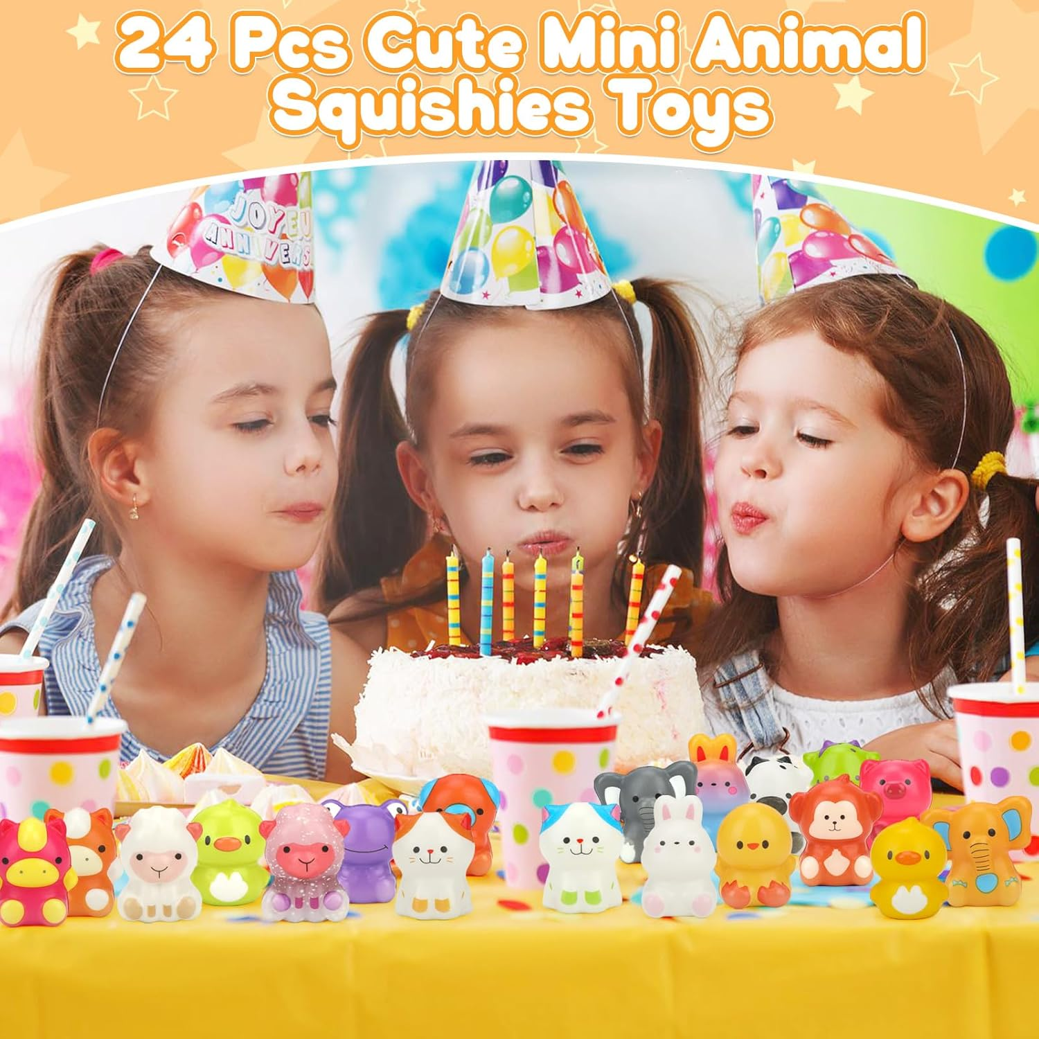 24 Pcs Slow Rising Squishy Animals Fidget Toys, Small Soft Squishies Toy Bulk for Kids Party Favors, Birthday Party Gift, Goodie Bags Stuffer, Party Bag Fillers, Classroom Prizes for Boys Girls image number 4