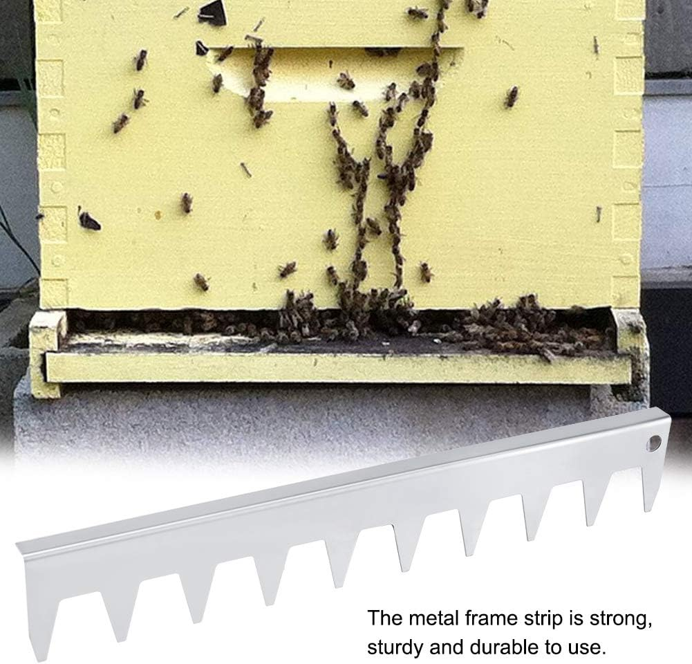 Beehive Frame Spacing Tool, 9 Frame Spacer for Bee Hive Stainless Steel Frame Strip for Beekeeper Beekeeping Supplies, Silver image number 6