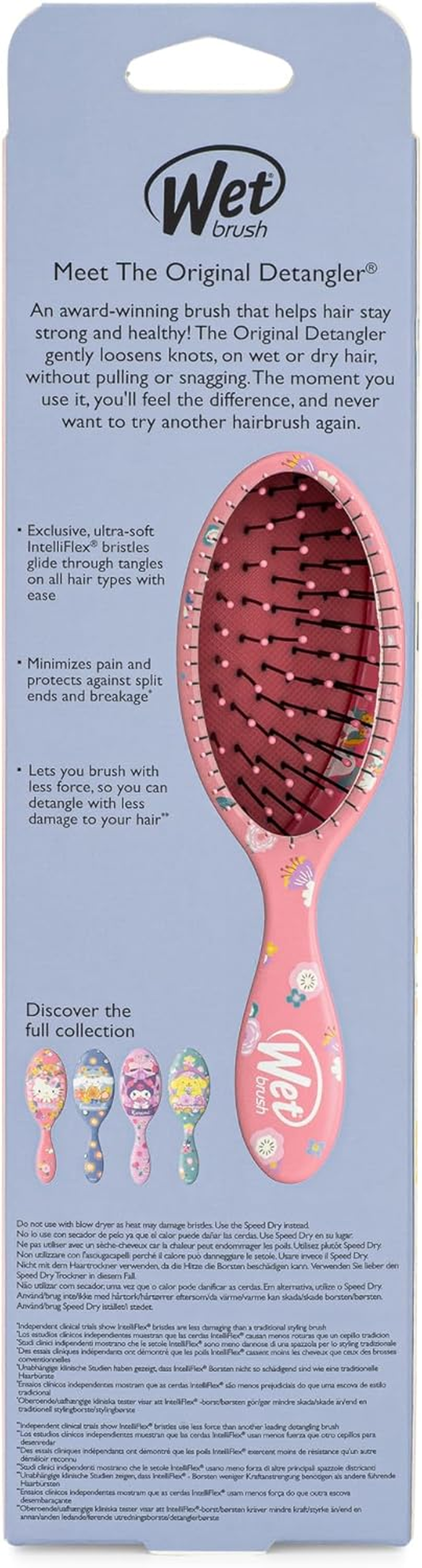 Wetbrush Hello Kitty & Friends - Hello Kitty Original Detangler Hairbrush for Girls & Women, Ages 3+, Pink, Effortlessly Detangles All Hair Types image number 6