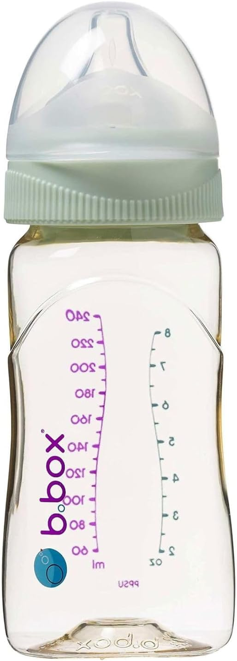 B.Box PPSU Breastfed Baby Bottle, Peony, 240 Ml Capacity