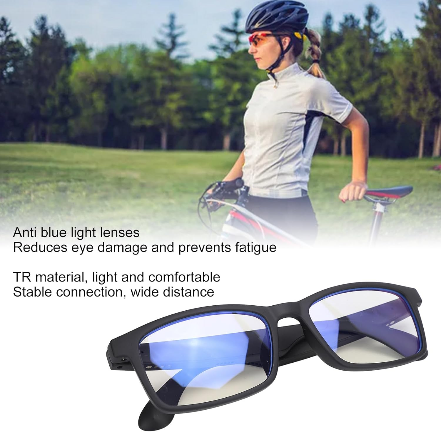 Intelligent Glasses for Men and Women, Bluetooth Audio Glasses with Voice Assistant, Integrated Microphone, Blue Light Filter and Polarised Lenses, Waterproof to IPX4 For image number 4