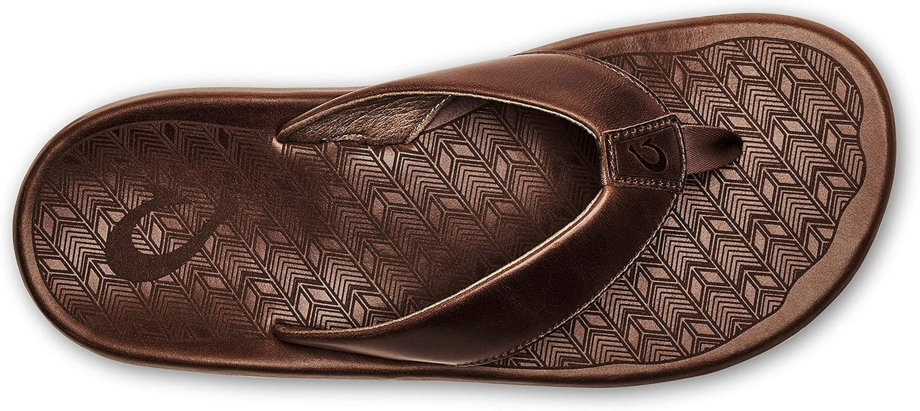 Olukai 'Ilikai Men'S Leather Sandals, Full-Grain Leather Flip-Flop Slides, Anatomical Footbed & Cushioning, Comfort Fit & Wet Grip Rubber image number 5