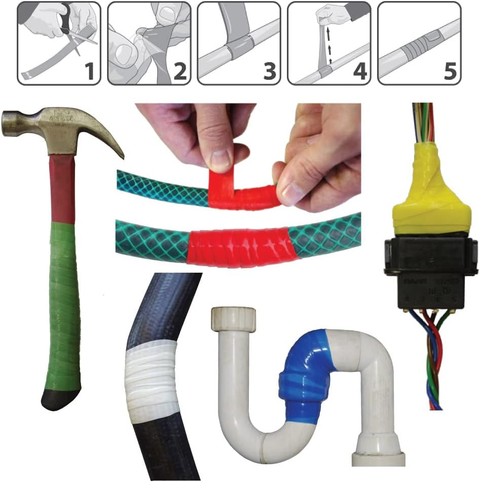 Dynagrip SOS Silicone Tape, 3 Meter Length, Red image number 2