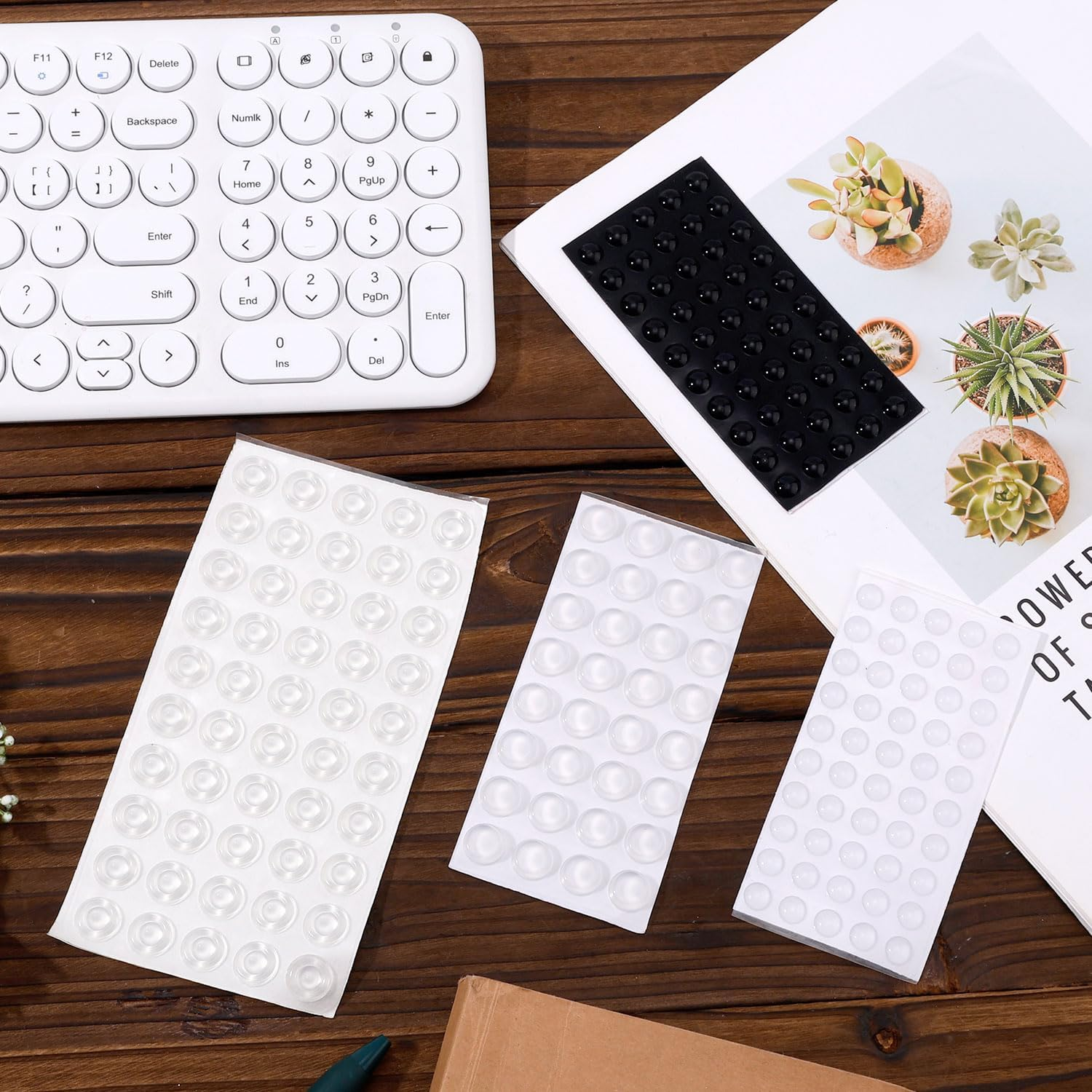 4 Sheets Braille Stickers for Visually Impaired, Silicone Bump Dot Stickers Sticky Raised Tactile Dots for Blind Low Vision Aid Visually Impaired Elderly (Clear & Black) image number 3