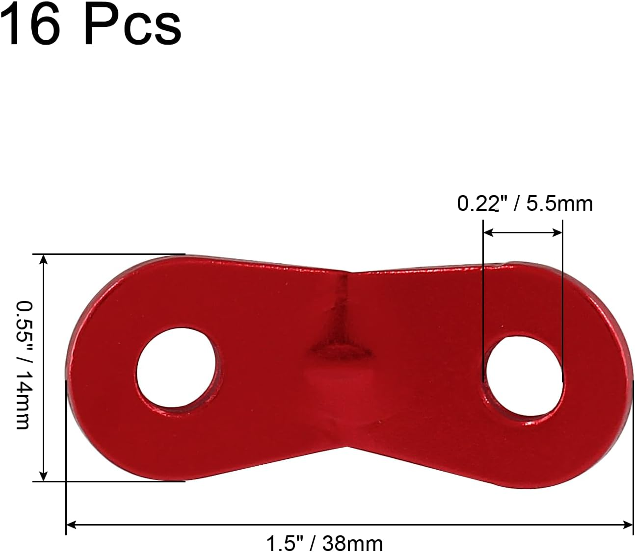 Murtenze 16Pcs Aluminum Alloy Tent Tensioners, Camping Tent Guyline Cord Adjuster,Metal Rope Adjusters Wind Rope Buckles, Cord Adjuster for Tent, Outdoor Camping&Hiking, Red image number 2