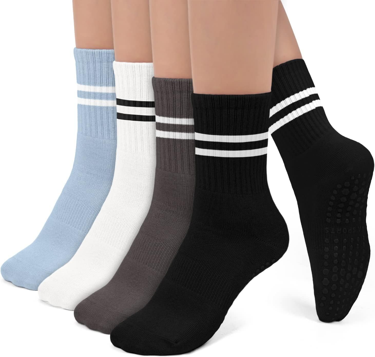 NEDLON (3 Pairs) Pilates Grip Socks for Women Non-Slip (Size 35-40) Non-Slip Socks, Yoga, Gym, Training, Barre, Slippers Breathable, Soft Yoga Socks