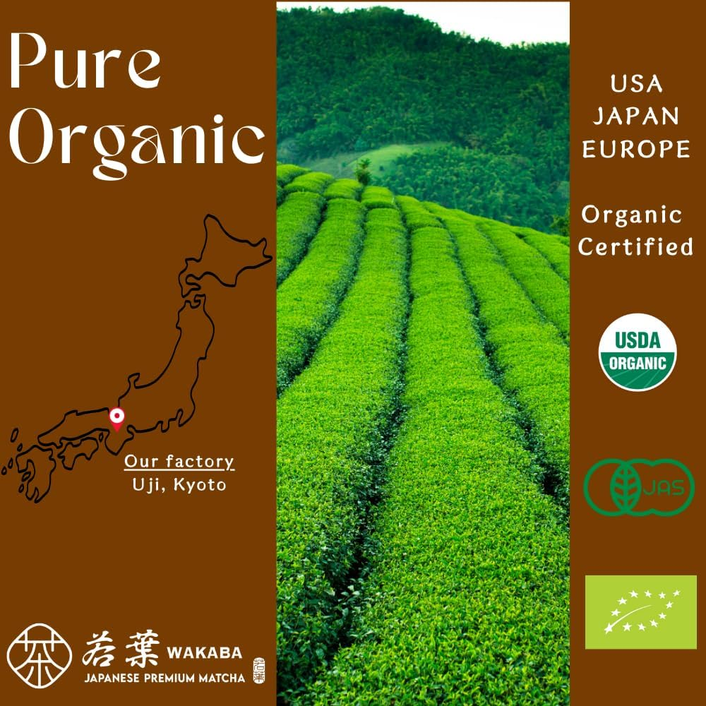 WAKABA Premium Organic Hojicha Powder 100G from Uji, Kyoto, Japan | Roasted Green Tea | for Latte, Baking, Cooking | Cafe Package image number 4
