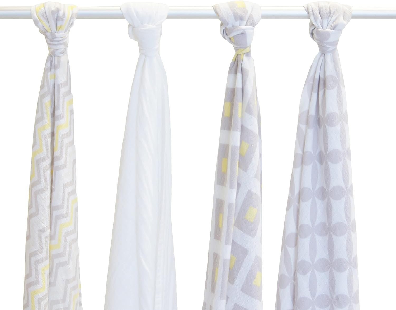 Babyhood Lemon Twist Organic Muslin, Multicolor (Pack of 2)