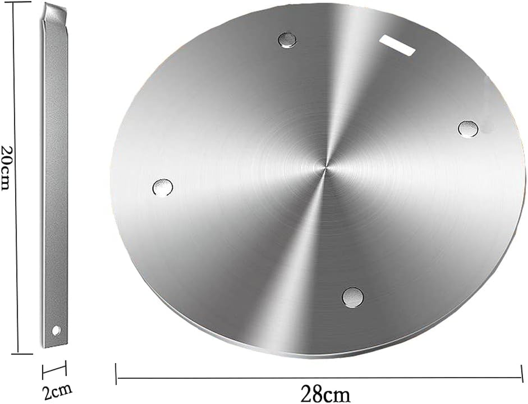 11Inch Heat Diffuser Plate, Grourarty Stainless Steel Cooking Induction Adapter Simmer Plate for Electric Gas Glass Cooktop Hob Ring, Converter with Handle Silver (GR-HDP11-01UK) image number 1