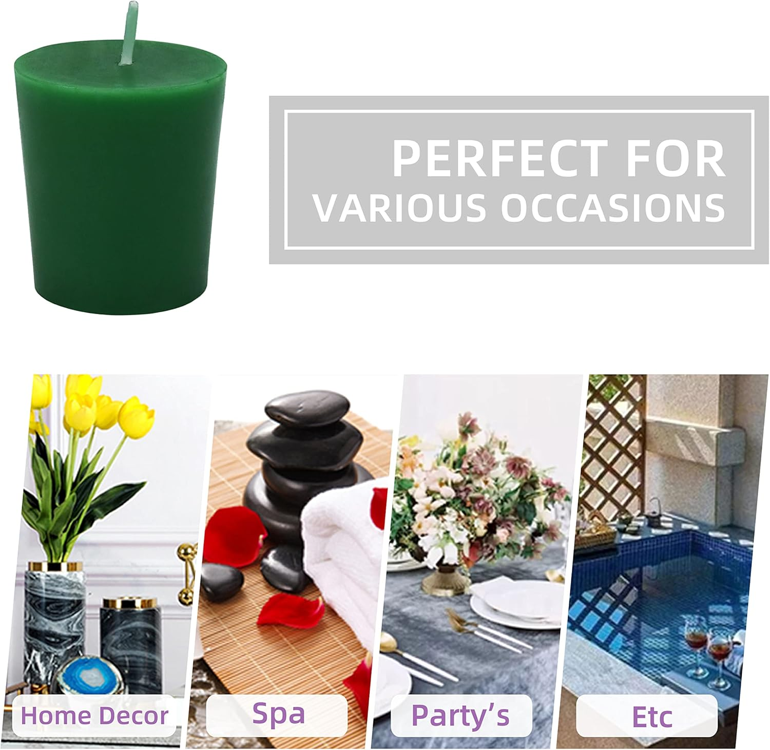 Zest Candle CVZ-012 12-Piece Votive Candles, Hunter Green image number 6