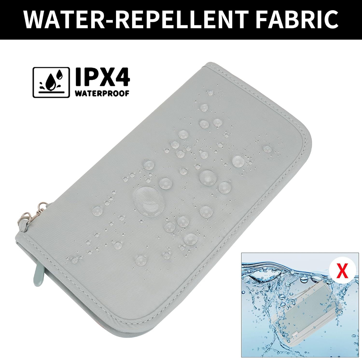 RFID Blocking Passport Holder Family Travel Holiday Wallet Accessories Document Organiser for Tickets Cash Passport ID Card Credit Cards Pen Waterproof Cover Travel Essentials Case for Women Men image number 2