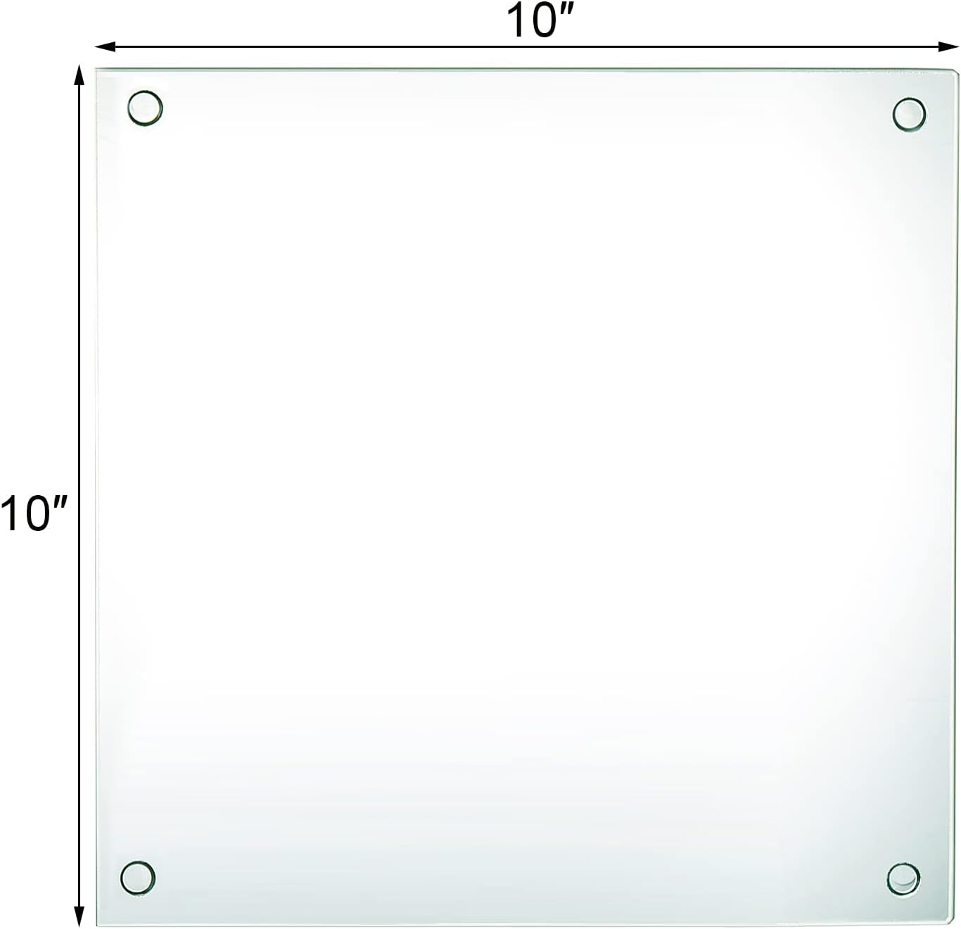 Hacaroa Set of 4 Tempered Glass Cutting Board, 10"X10" Square Chopping Board with Rubber Feet, Non-Slip Glass Tray for Kitchen Countertop, Long Lasting, Shatter-Resistant, Dishwasher Safe, Clear image number 1